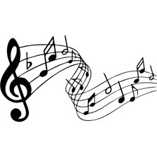İglii Müzik Notası Siyah Duvar Metal Tablo, Ev Ofis Tablosu