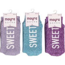 Moyra Socks 3'lü Sweet Baskılı Pamuklu Kışlık Kadın Soket