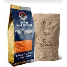 The Coffee Warehouse Nitelikli Türk Kahvesi 500 gr + Etiyopya Filtre Kahve 500 gr