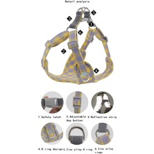 Vuitton Ekose Köpek Göğüs Tasması - Mavi (Yurt Dışından)