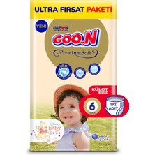 Goo.n Premium Soft 6 Numara Süper Yumuşak Külot Bebek Bezi Ultra Fırsat Paketi - 192 Adet