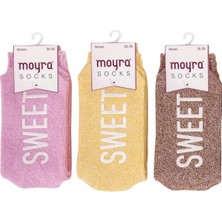 Moyra Socks 3'lü Sweet Baskılı Pamuklu Kışlık Kadın Soket