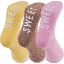 Moyra Socks 3'lü Sweet Baskılı Pamuklu Kışlık Kadın Soket