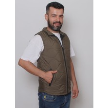 R&B Tasarım Soğan Desenli Slimfit  Kapitone  Şişme Yelek