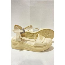 Preshley Kadın Mambo Krem Ortobetik Taban Sandalet