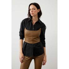 ROMAN Deri Straplez Büstiyer Olive K2414004_027