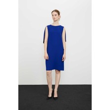 ROMAN Pelerin Detaylı Crep Elbise Saks K2411026_021