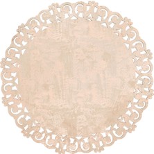 Eko Halı Bıanca Bnc 05 Beıge Copper Yuvarlak Klasik ve Modern Işleme ve Oymaya Sahip Bordürlü Suni Deri Halı