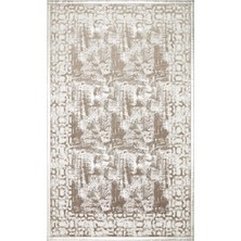 Eko Halı Bıanca Bnc 02 Grey Sılver Klasik ve Modern Işleme ve Oymaya Sahip Bordürlü Suni Deri Halı