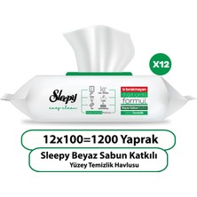 Sleepy Easy Clean Beyaz Sabun Katkılı Yüzey Temizlik Havlusu 12X100 (1200 Yaprak)