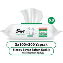 Sleepy Easy Clean Beyaz Sabun Katkılı Yüzey Temizlik Havlusu 3X100 (300 Yaprak)