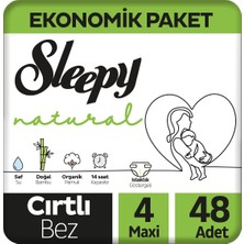 Sleepy Natural Jumbo Bebek Bezi Maxi 4 Numara 48 Adet