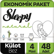 Sleepy Natural Jumbo Külot Bebek Bezi Maxi 4 Numara 48 Adet