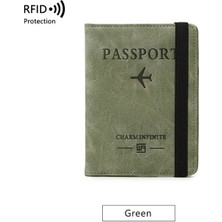 Masoffy Yeşil 1667 Bycobecy Özelleştirilmiş Adı Deri Pasaport Rfıd Engelleme Iş Pasaport Kapakları Banka Kartı Tutucu Cüzdan Kılıf Seyahat Aksesuarları (Yurt Dışından)