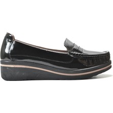 Beety 23BK01  Rugan Siyah Ortopedik Loafer Günlük Kadın Ayakkabı