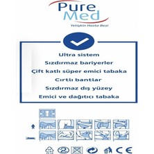 Pure Med   Belbantlı Yetişkin Hasta Bezi Medium 85 x 125 cm 60 Adet