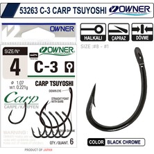 Owner 53263-50923 C-3 Carp Tsuyoshi Black Chrome Japon Sazan Iğnesi Balıkmarketim