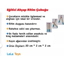 Lala Toys Eğitici Ahşap Ritim Çubuğu -  1 Çift (2 Adet)