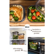 Pd Home 12'li 1,3 lt Contalı Dikdörtgen Saklama Kabı Seti Serigrafi Etiketli