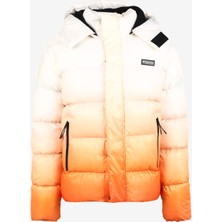 Discovery Expedition Beyaz - Turuncu Erkek Kapüşonlu Mont D3WM-MNT18