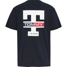 Tommy Jeans Bisiklet Yaka Düz Mavi Erkek T-Shirt DM0DM16845DW5