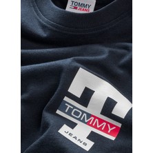 Tommy Jeans Bisiklet Yaka Düz Mavi Erkek T-Shirt DM0DM16845DW5