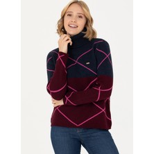 U.S. Polo Assn. Balıkçı Yaka Regular Fit Lacivert Kazak Kadın Gesen