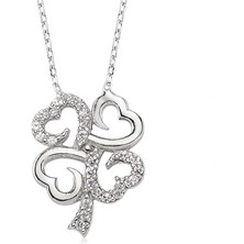 Peanelife 925 Ayar Gümüş Dört Yapraklı Yonca Kadın Gümüş Kolye