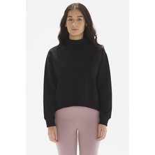 Pamuklu Crop Sweatshirt, Dik Yaka  - Rosetta