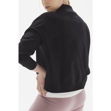 Pamuklu Crop Sweatshirt, Dik Yaka  - Rosetta