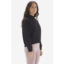 Pamuklu Crop Sweatshirt, Dik Yaka  - Rosetta