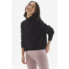 Pamuklu Crop Sweatshirt, Dik Yaka  - Rosetta