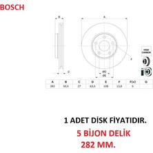Bosch Ön Fren Diski Focus 4 Hb Sedan Sw 2018 Sonrası Çap 282MM Bosch 0986479F81