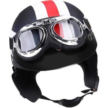 Intragdou Harley Kask Vintage Kask Erkek Motosiklet Kaskı Kadın Güvenlik Kaskı Yaz Yarım Kask Güneş Koruma Kaskı (Yurt Dışından)