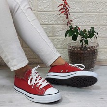 Fiyra 554 Kırmızı Kısa Sneaker Keten Spor Ayakkabı