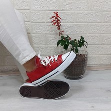 Fiyra 554 Kırmızı Kısa Sneaker Keten Spor Ayakkabı