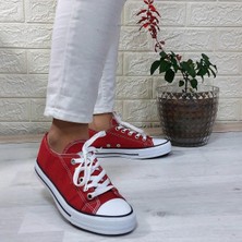 Fiyra 554 Kırmızı Kısa Sneaker Keten Spor Ayakkabı