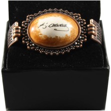 Turuncu Fon Atatürk İmzalı Çini Bileklik