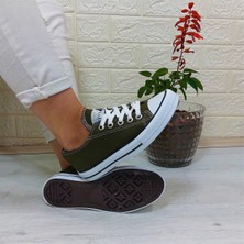 Fiyra 554 Haki Kısa Sneaker Keten Spor Ayakkabı