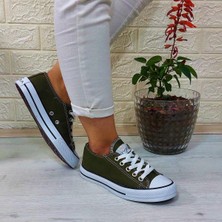 Fiyra 554 Haki Kısa Sneaker Keten Spor Ayakkabı