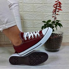 Fiyra 554 Bordo Kısa Sneaker Keten Spor Ayakkabı