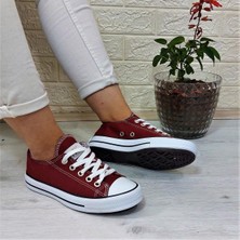 Fiyra 554 Bordo Kısa Sneaker Keten Spor Ayakkabı