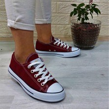 Fiyra 554 Bordo Kısa Sneaker Keten Spor Ayakkabı