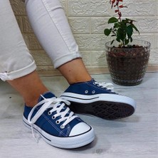 Fiyra 554 Kot Mavi Kısa Sneaker Keten Spor Ayakkabı