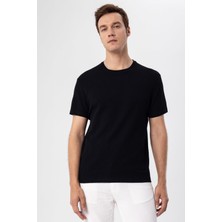 Süvari O Yaka Regular Kalıp Armürlü Tişört