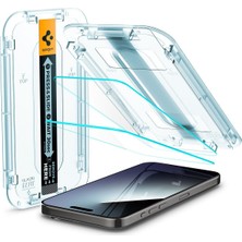 Spigen Apple iPhone 15 Pro Max Cam Ekran Koruyucu Kolay Kurulum Glas.tR EZ Fit Slim HD (2 Adet) - AGL06872