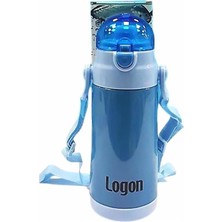 Logon Çelik Pipetli Matara Mavi 350 ml LGL340