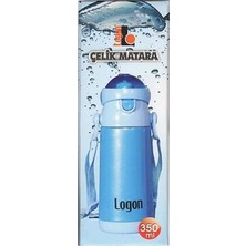 Logon Çelik Pipetli Matara Mavi 350 ml LGL340