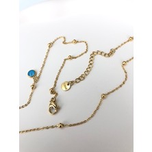 Atelier Deep Nazar Boncuk 316 L 45 cm Gold Yonca Zincir Çelik Kolye