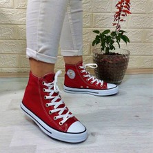 Fiyra 555 Kırmızı Uzun Sneaker Keten Spor Ayakkabı